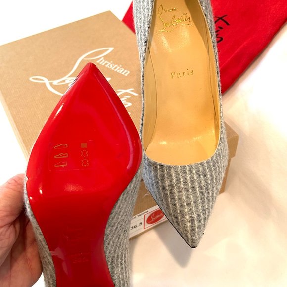 Louboutin Pigalle Folles-Size 6.5 Grey - Picture 4 of 4